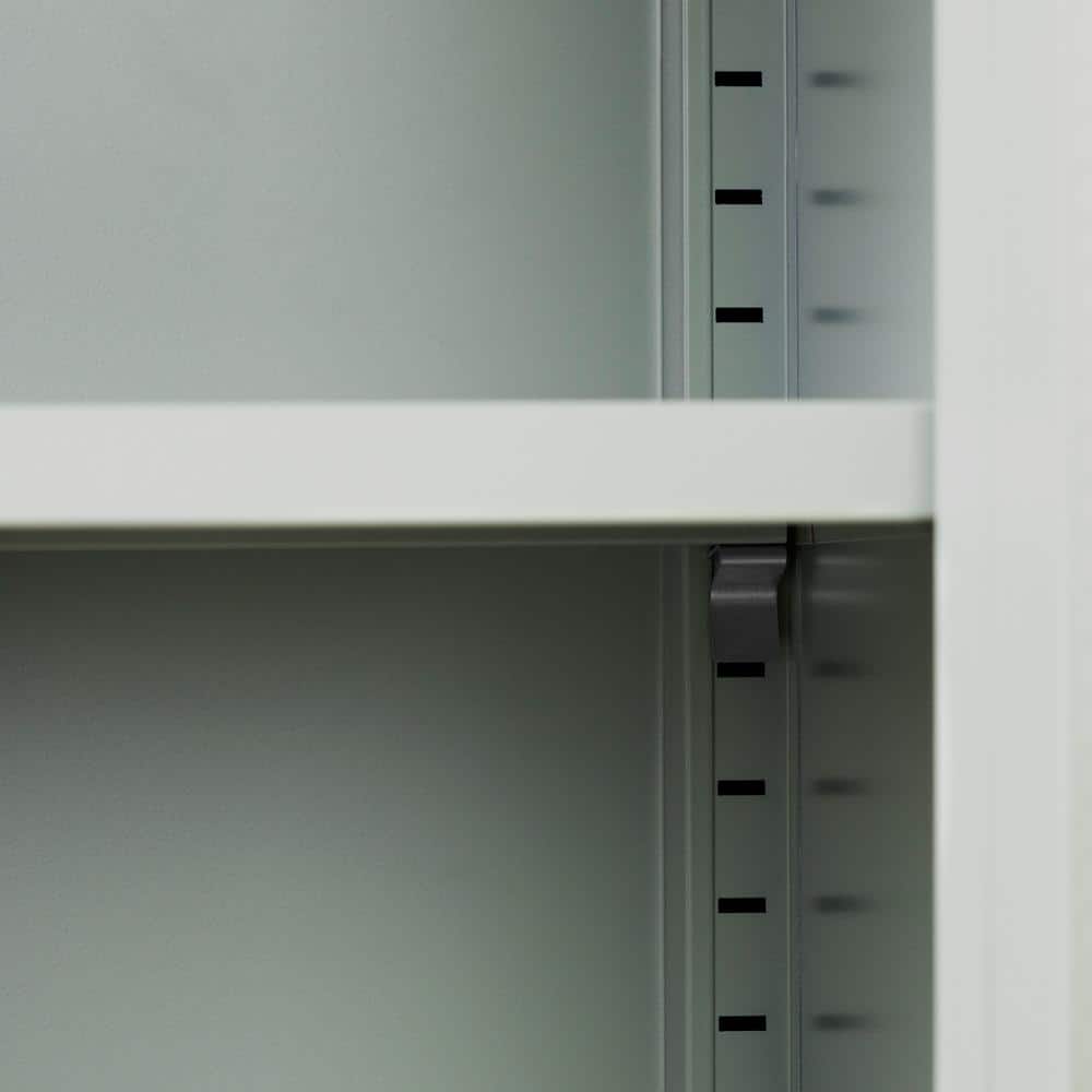 Sage Green Metal Mesh 2-Door Storage Cabinet with Adjustable Shelves