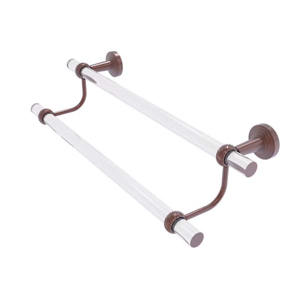 Allied Brass Pacific Beach Collection 30 in. Wall Mounted Double Towel Bar with Twisted Accents in Antique Copper