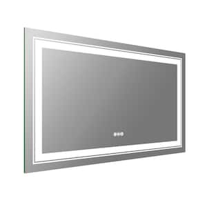 40 in. W x 24 in. H Rectangular Frameless Dimmable LED Light Anti-Fog Wall Bathroom Vanity Mirror Super Bright