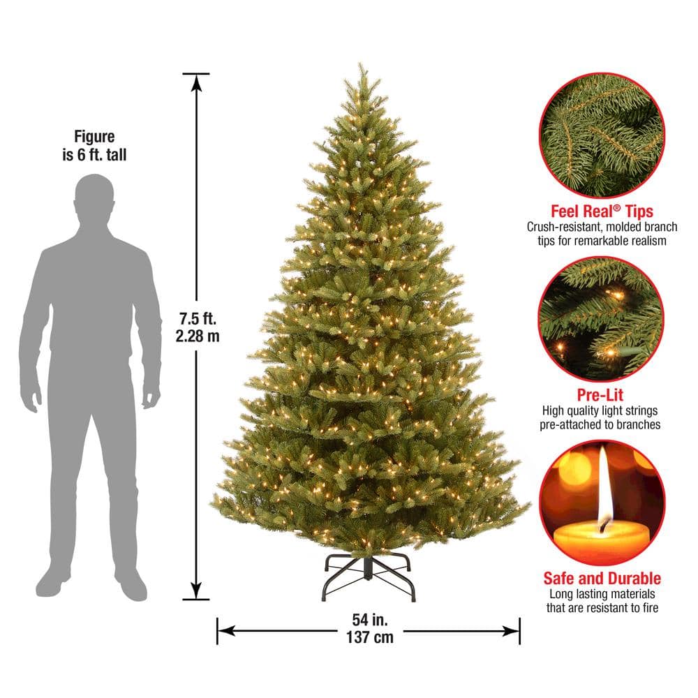Buy 7.5 ft. Feel Real Normandy Fir Hinged Artificial Christmas Tree