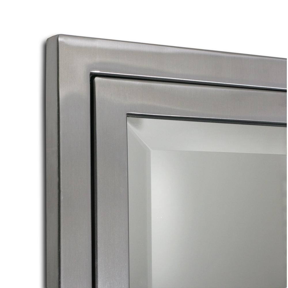 Champagne Silver 16" x 26" Beaded Recessed Medicine Cabinet