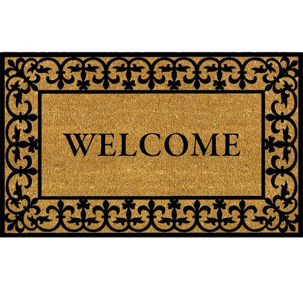 TrafficMaster Welcome Fleur Border 18 in. x 30 in. Coir Mat