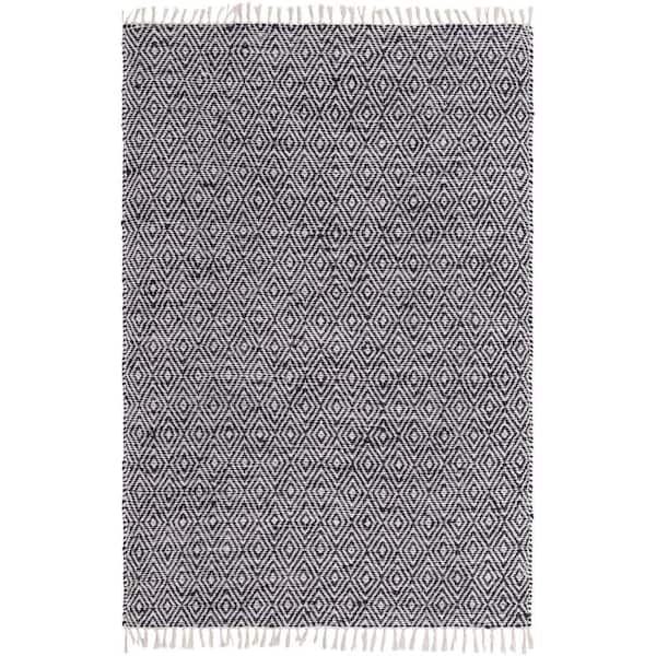 Chunky Jute Assam White Navy 6' 1 x 9' 0 Area Rug