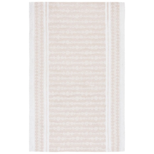 Capri 8 ft. x 10 ft. Beige/Ivory Diamond Border Area Rug