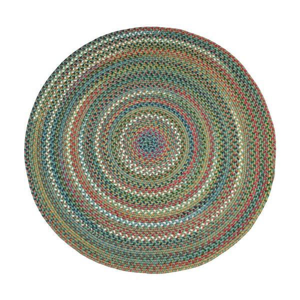 Bouquet Peridot 4 ft. x 4 ft. Round Indoor/Outdoor Braided Area Rug