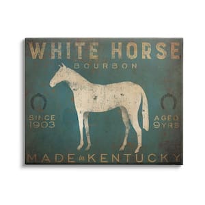 White Horse Bourbon Vintage Sign Design By Ryan Fowler Unframed Typography Art Print 40 in. x 30 in.