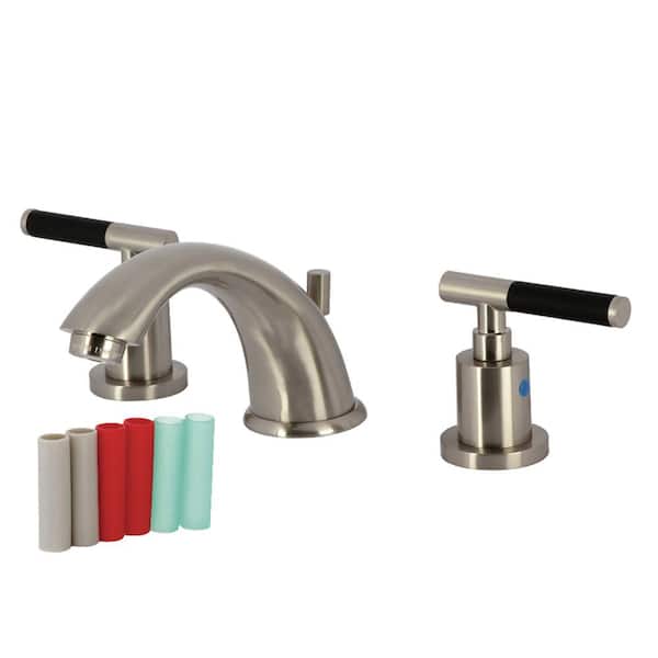 Kingston Brass Kaiser 8 in. Widespread Double Handle Bathroom Faucet in Brushed Nickel