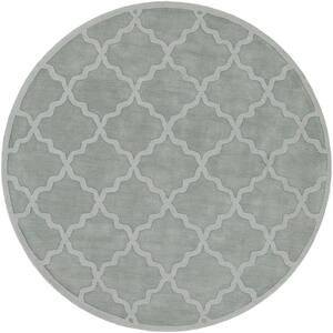 Central Park Abbey Sky Blue 8 ft. x 8 ft. Round Indoor Area Rug