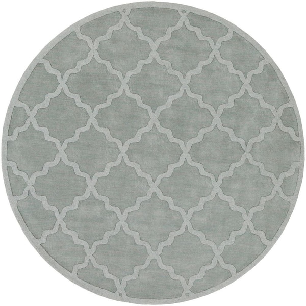 Artistic Weavers Central Park Abbey Sky Blue 8 ft. x 8 ft. Round Indoor Area Rug