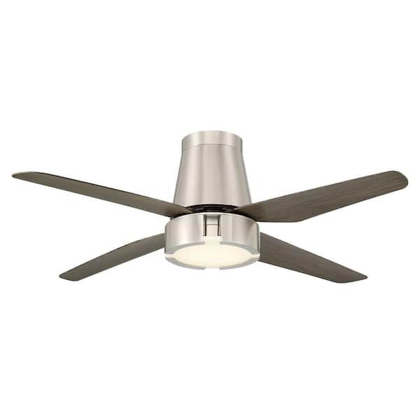 GLUCKSTEINELEMENTS Hugh 52 in. Integrated LED Indoor Nickel Ceiling Fan