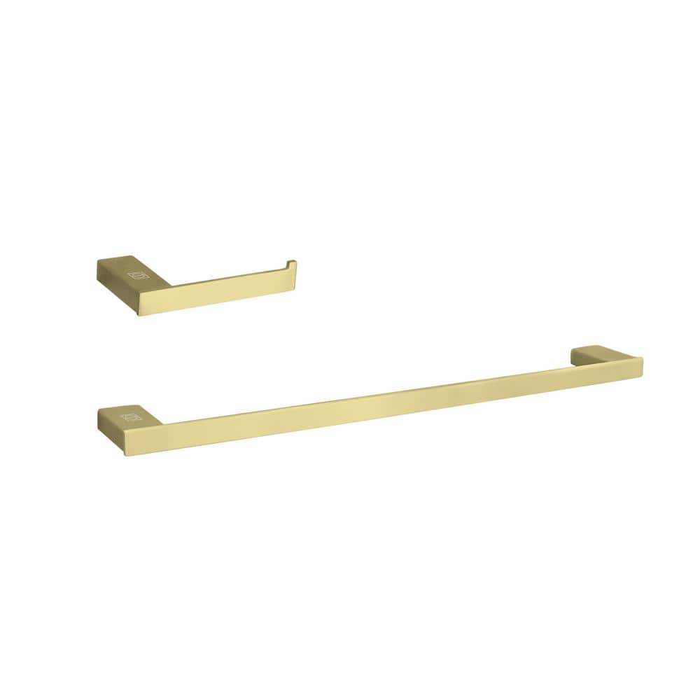 Timeless Home 2-Piece Bath Hardware Set with Mounting Hardware in Brushed G