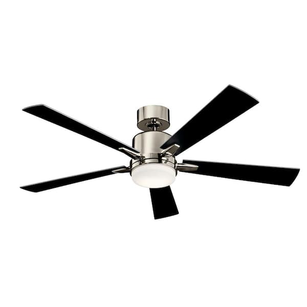 KICHLER Lucian Elite 52 in. Indoor Polished Nickel Downrod Mount Ceiling Fan with Integrated LED with Wall Control Included