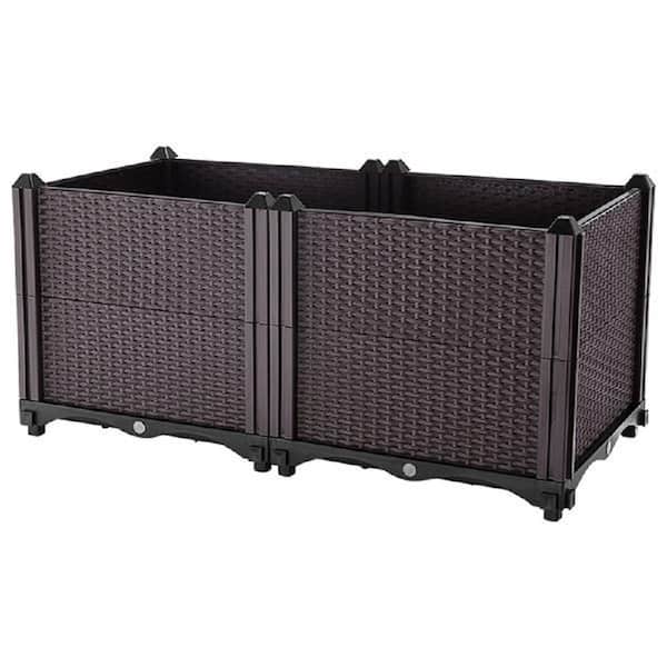 Raised Garden Bed Planter for Outdoor Plants Plastic Planters Box Elevated Garden Boxes Plant Pots of Garden Patio.