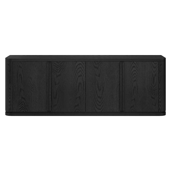 Vance 68 in. Black Grain TV Stand Fits TV's up to 75 in.