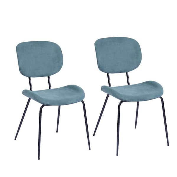 Homy Casa Cleon Green Fabric Upholstered Side Dining Chairs (Set of 2)