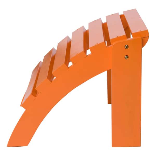Shine Company Tangerine Patio Wood Ottoman (Standard)