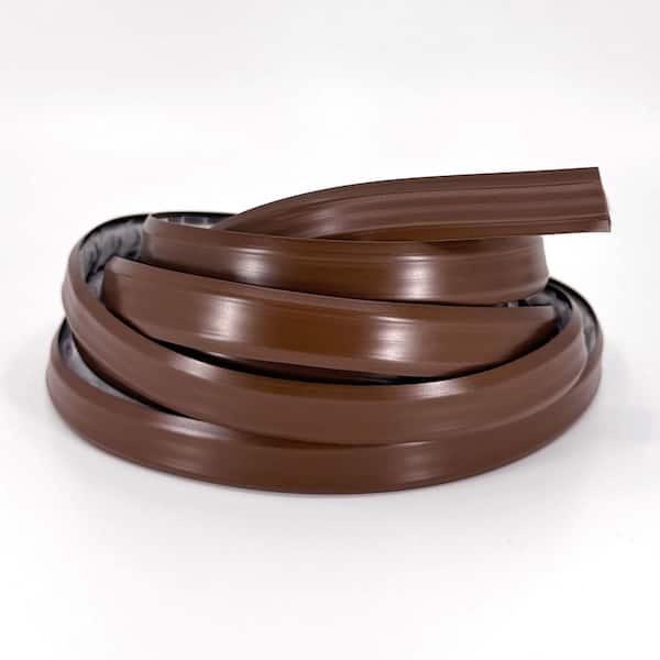 3/4 in. x 10 ft. Dark Brown PVC Inside Corner Self-adhesive Flexible Caulk and Trim Molding