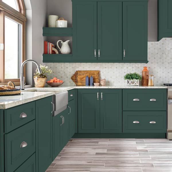 1 gal. #HDC-CL-21A Dark Everglade Semi-Gloss Enamel Interior/Exterior Cabinet, Door & Trim Paint