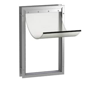 Deluxe Aluminum Extra Large Pet Door 14.6 in. W x 23.4 in. H, for Pets up to 220 lb., Silver