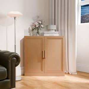 Solid Wood Light Brown 31 in. H Corner Cabinet Storage Cabinet with Adjustable Shelves