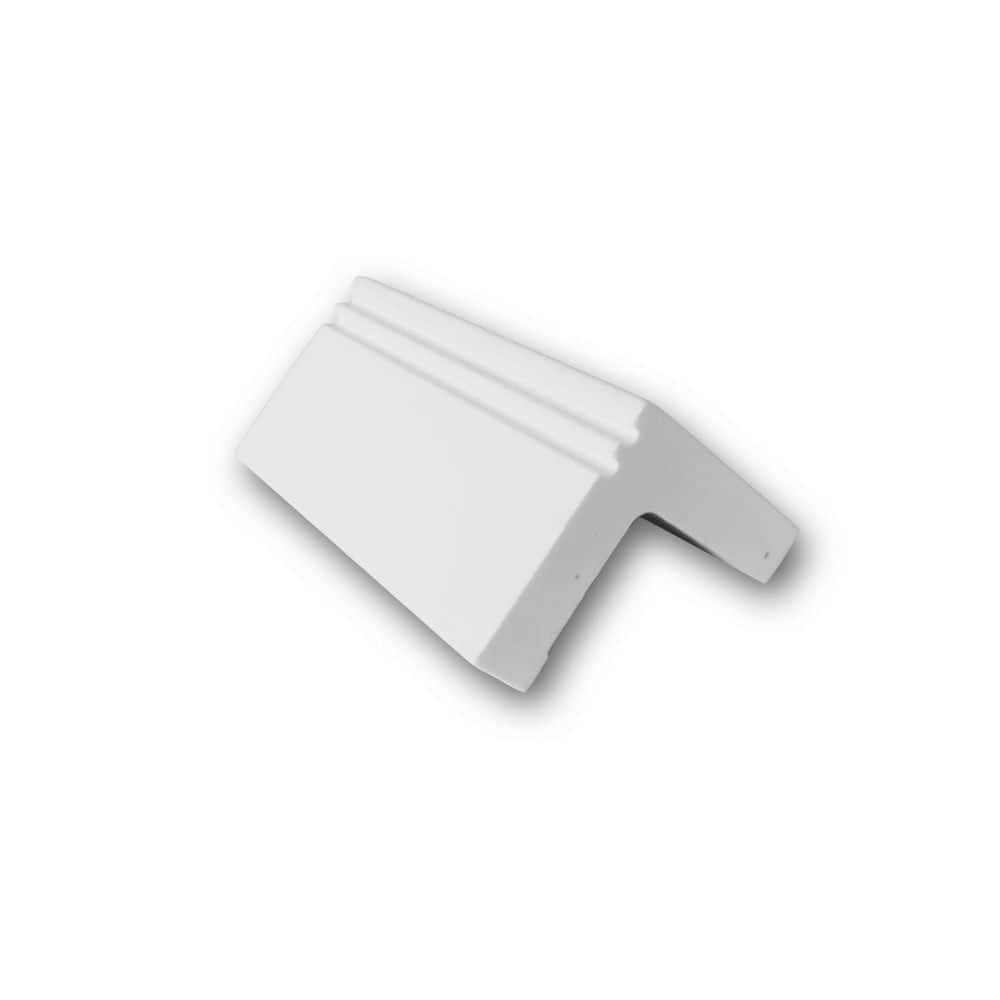 Primed White Polyurethane Foam Crown Moulding Sample, 4-inch