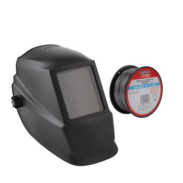 Lincoln Electric Welding Helmet with No 10 Lens with 0.035 in. Innershield NR211-MP Flux-Core Welding Wire (1 lb. Spool)