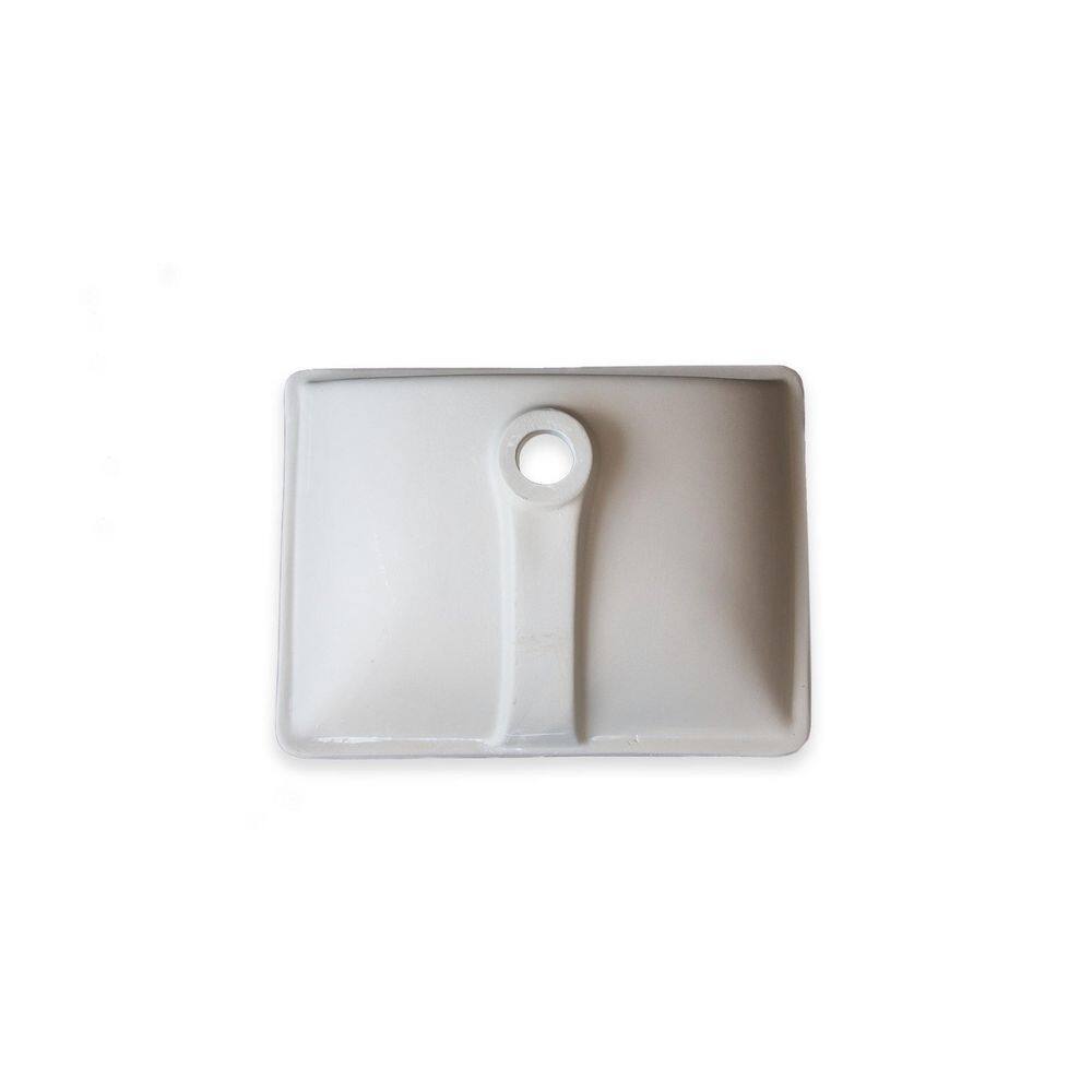 Bisque Ceramic Rectangular Undermount Bathroom Sink with Overflow