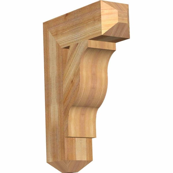Ekena Millwork 6 in. x 28 in. x 20 in. Western Red Cedar Funston Craftsman Rough Sawn Bracket