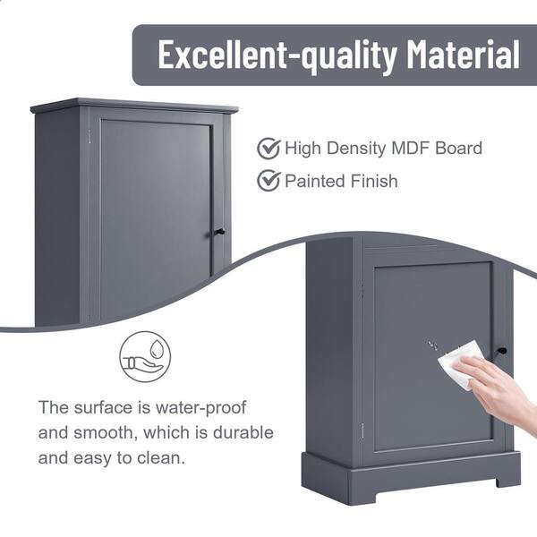 22.24 in. W x 11.81 in. D x 65.15 in. H Gray Linen Cabinet