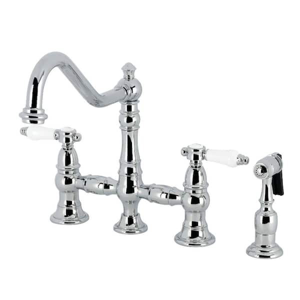 Bel-Air 2-Handle Bridge Kitchen Faucet in Polished Chrome