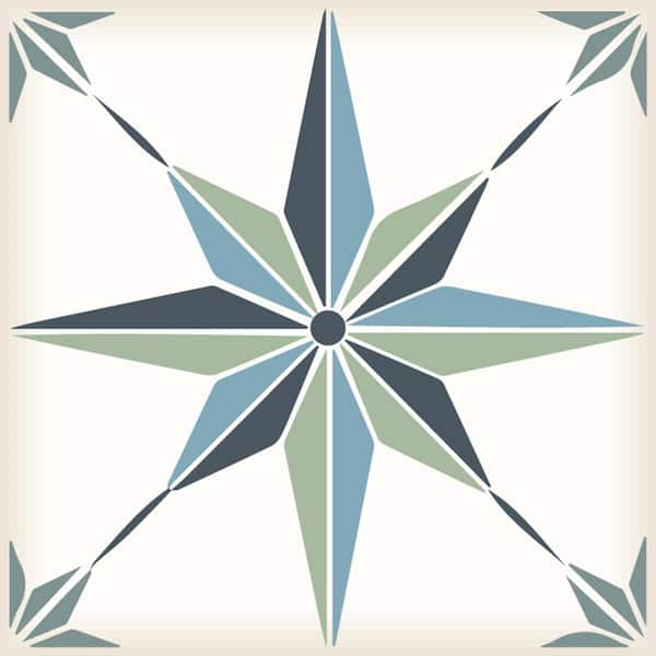 MI ALMA Green and Blue B62 4 in. x 4 in. Vinyl Peel and Stick Tile (24 Tiles, 2.67 sq. ft./Pack)