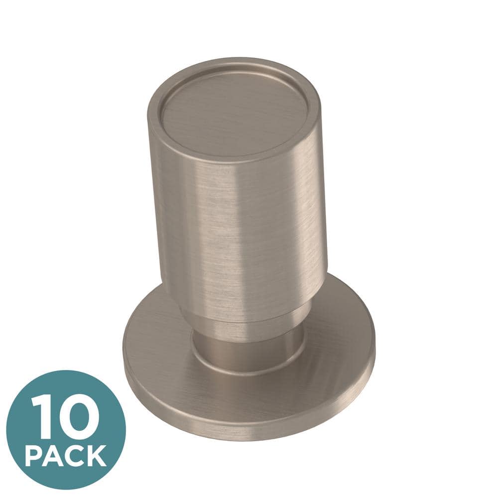 (10-Pack) Round Layered Backplate 1 in. (25 mm) Modern Satin Nickel Round Cabinet Knobs price history on PriceWatchPro