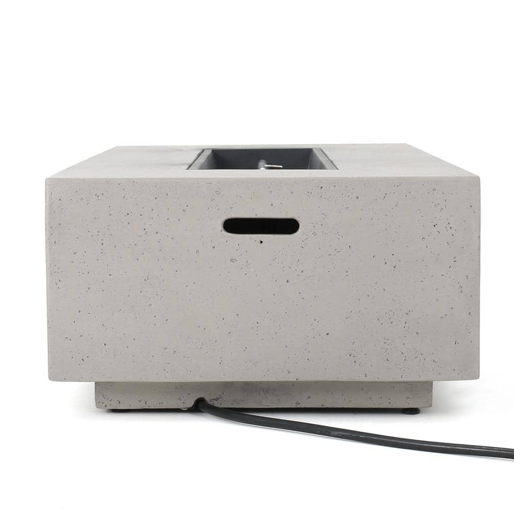 Mayfair Light Gray Concrete Rectangular Gas Fire Pit