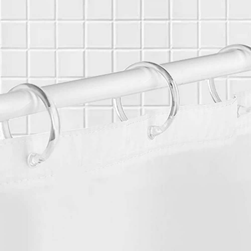 BMYH 12pcs Shower Curtain Hook Bathroom Plastic Strong Rings Hanger Shower  White Holes Hook
