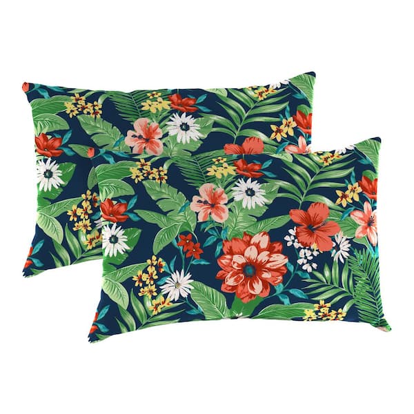 12 in. L x 18 in. W x 4 in. T Rectangular Outdoor Lumbar Pillow in Natalia Alpine (2-Pack)