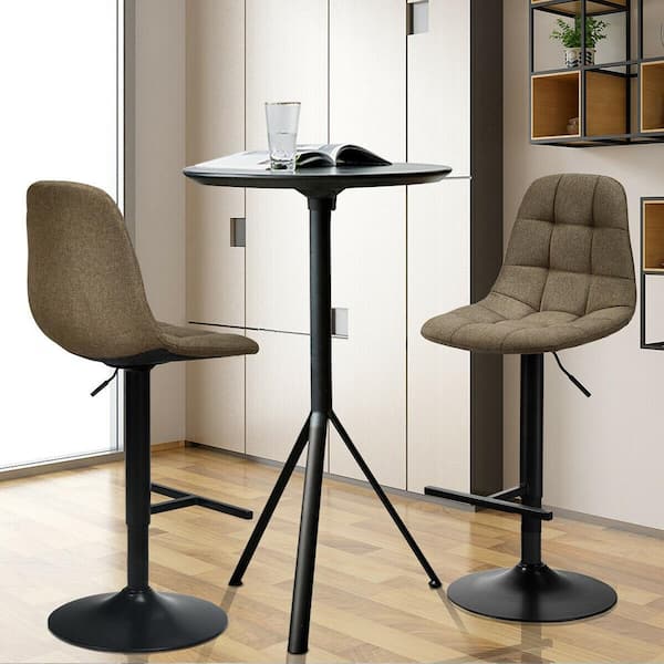 Gymax 45 5 In H Adjustable Bar Stools, Unique Adjustable Bar Stools With Backs