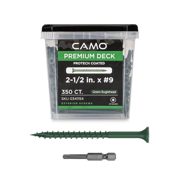 CAMO 2-1/2 in. #9 ProTech Green Premium Star Drive Bugle-Head Deck Screws (350-Count)