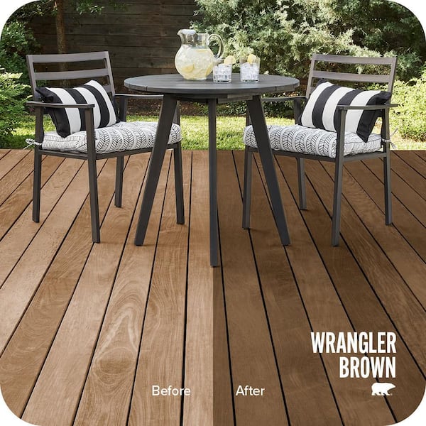 1 qt. #ST-109 Wrangler Brown Semi-Transparent Waterproofing Exterior Wood Stain and Sealer