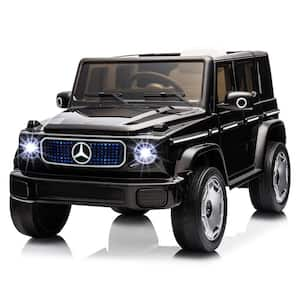 12V Kids Ride on Car with Parent Remote Control, LED Lights, Music, Spring Suspension - Black