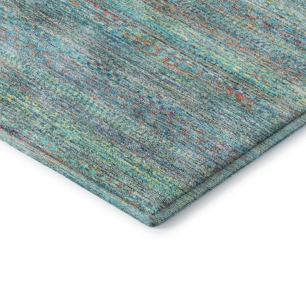 Mayfield Premium Machine Washable Abstract AMF2148 Teal 10 ft. x 14 ft. Area Rug