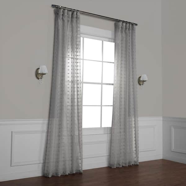 Exclusive Fabrics Furnishings Strasbourg Dot Grey Polka Rod Pocket Sheer Curtain 50 In W X 84 L Shch 119a The Home Depot Exclusive Fabrics Furnishings, Sheer Patterned Curtains Nz