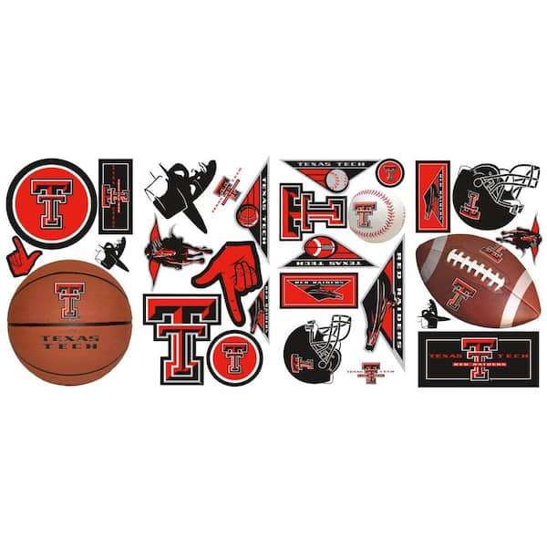 Unbranded 10 in. x 18 in. Texas Tech 28-Piece Peel and Stick Wall Decals-DISCONTINUED