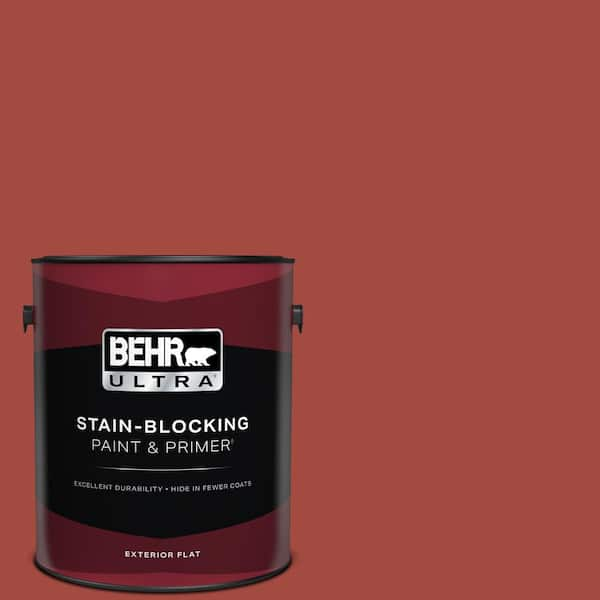 BEHR ULTRA 1 gal. #170D-7 Farmhouse Red Flat Exterior Paint & Primer