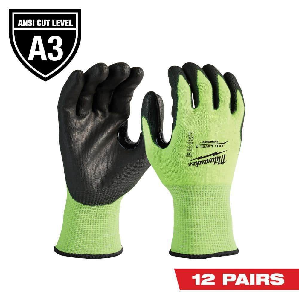 X-Large High Visibility Level 3 Cut Resistant Polyurethane Dipped Work Gloves (12-Pack) price history on PriceWatchPro