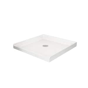 35.5 in. L x 35.5 in. W Alcove Shower Pan Base with Center Drain