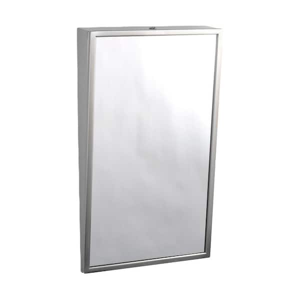 BOBRICK 18 in. W x 30 in. H Rectangular Fixed Tilt Mirror in Stainless Steel