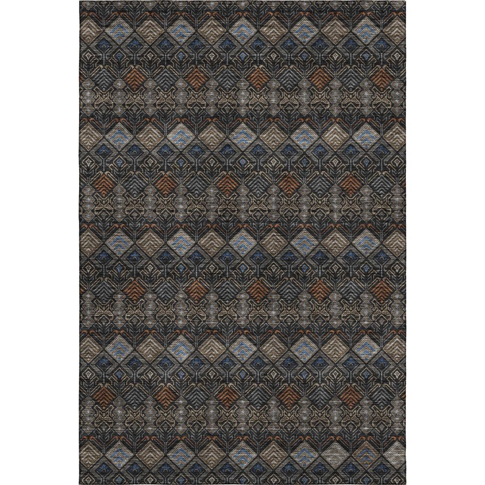 Mayfield Premium Machine Washable Abstract AMF2487 Black 3 ft. x 5 ft. Area Rug price history on PriceWatchPro