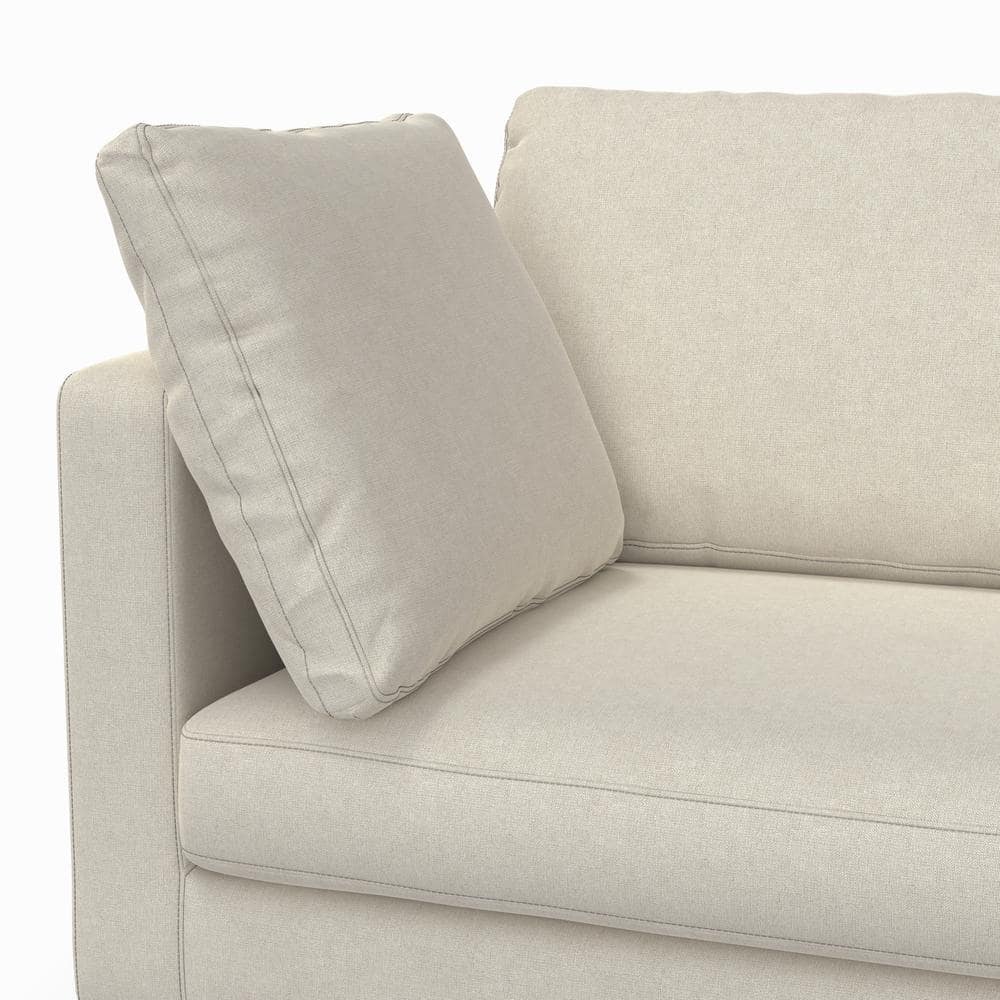 Ava 90-Inch Cream Performance Fabric Sofa with Metal Legs