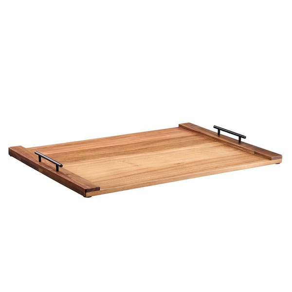 Noodle Board Stove Cover, 30 x 22 in for Electric Stove, Acacia Wood Cutting Board with Handles Rectangle