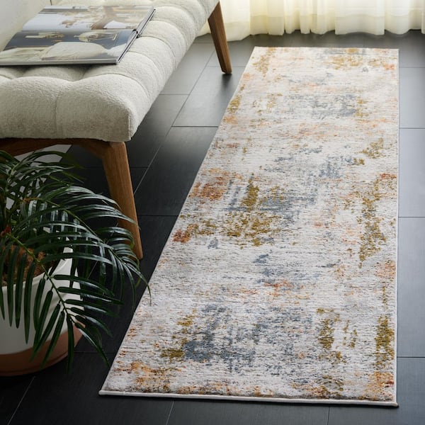 Princeton 2 ft. x 7 ft. Light Beige Distressed Abstract Runner Rug